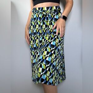 Anne Klein Green Blue Midi Skirt